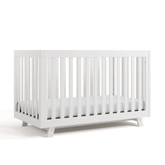 Beckett white crib angle view