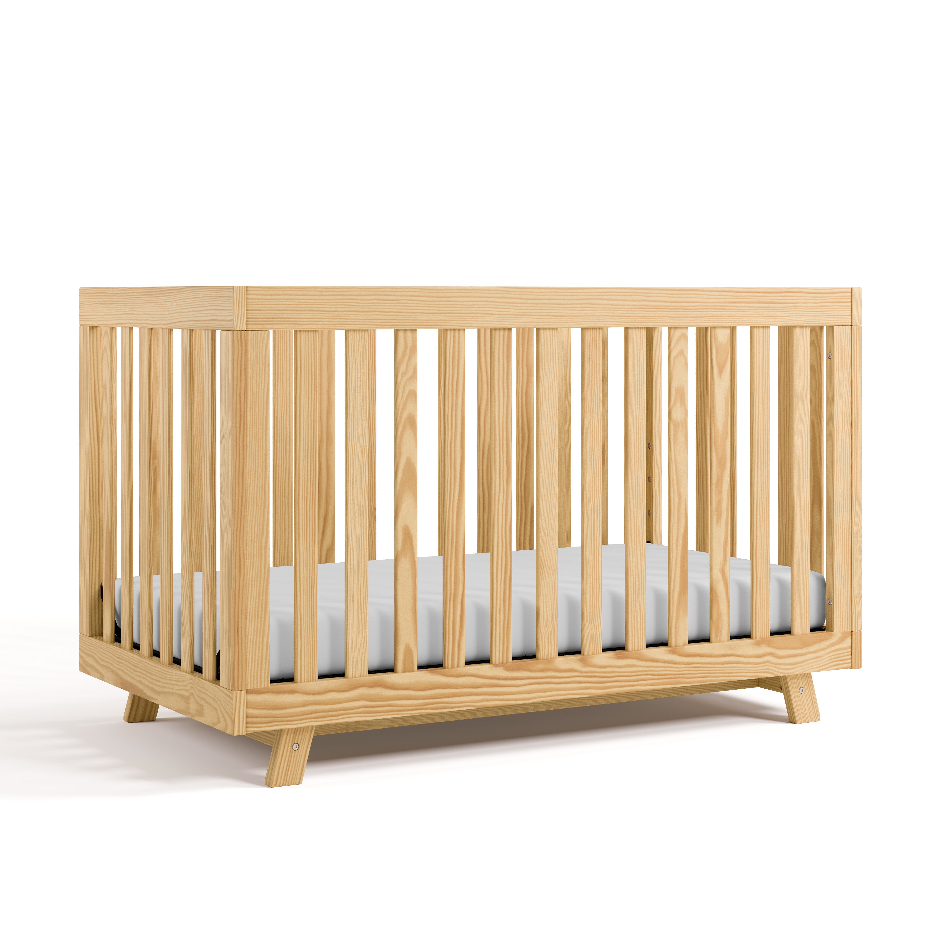Beckett natural crib angle view