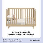 Beckett driftwood crib toddler bed conversion callout