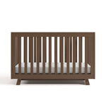 Front view of Beckett hazelnut crib