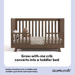 Beckett hazelnut crib toddler bed conversion callout