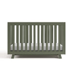 Front view of Beckett crib in olive