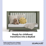 Beckett olive crib daybed conversion callout