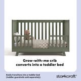 Beckett olive crib toddler bed conversion callout