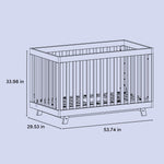 Beckett crib drawing with dimensions