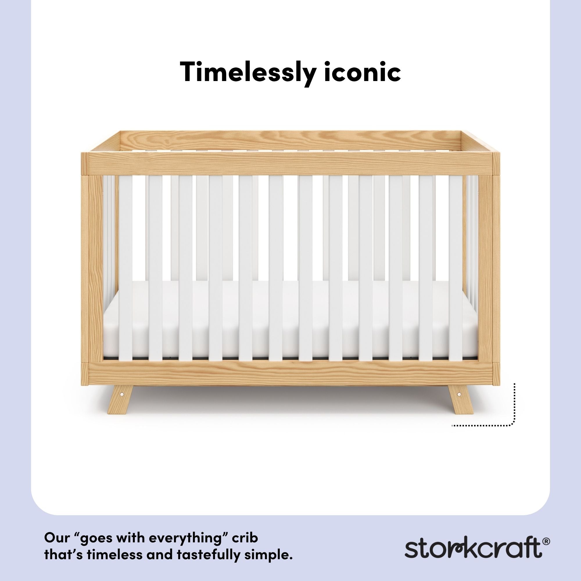 Beckett natural with white crib style callout