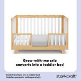 Beckett crib natural with white toddler bed conversion callout