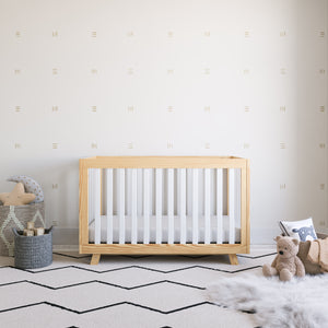 Natural with white crib in nursery