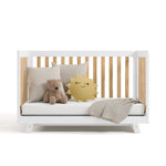 Beckett white with natural crib converted to daybed