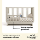 Storkcraft Santorini Convertible Crib in London Fog toddler bed callout image