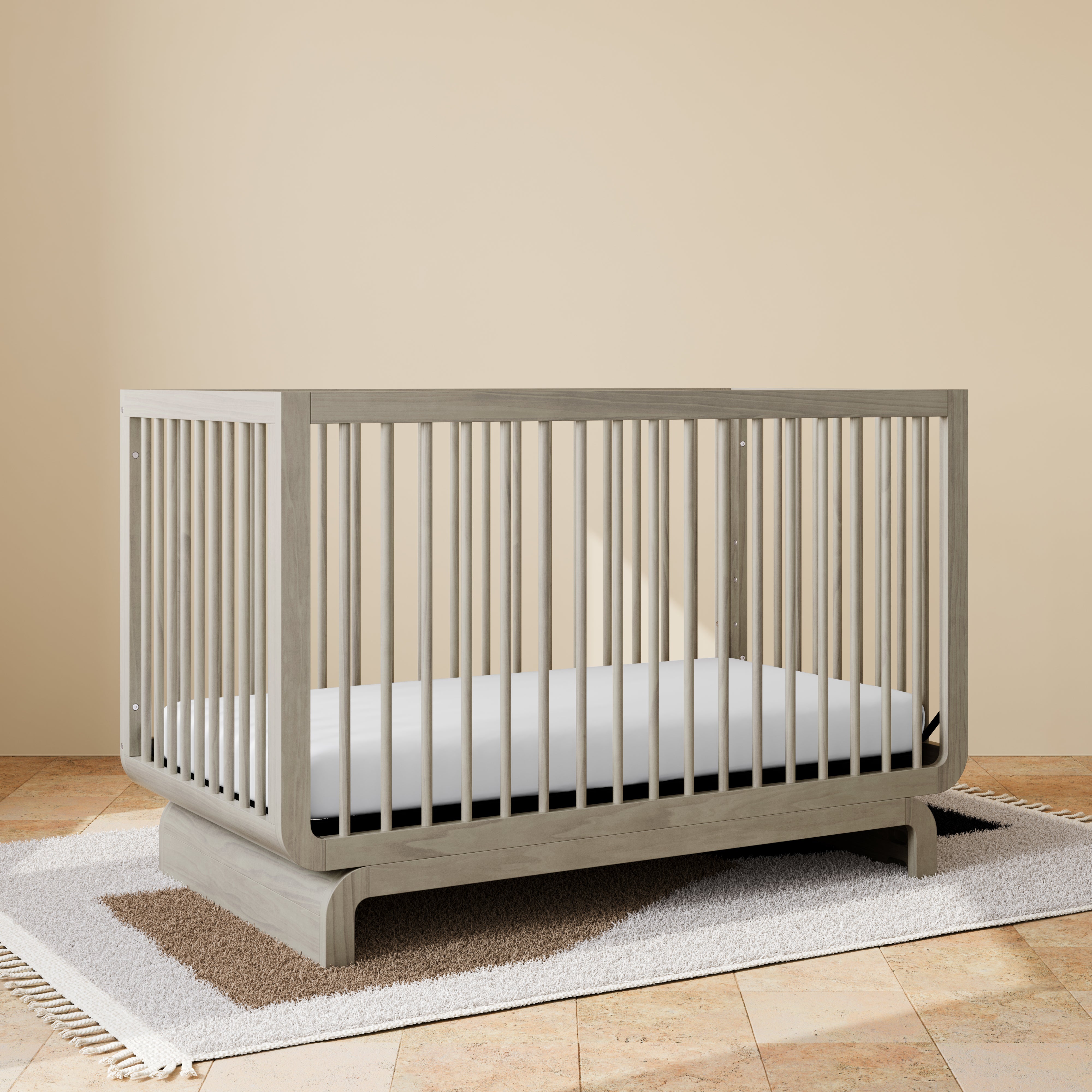 Storkcraft Santorini Convertible Crib in London Fog lifestyle  image