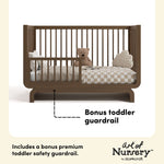 Santorini hazelnut crib toddler guardrail callout