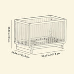 Storkcraft Santorini Convertible Crib dimensions callout image