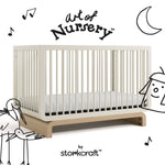 Santorini frosted oat with driftwood crib with black doodles overlaid on image