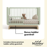 Santorini sage with driftwood crib toddler guardrail callout