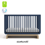 Santorini midnight blue with driftwood crib with GGG and PTPA logos on top left