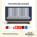 Santorini midnight blue with driftwood crib awards callout