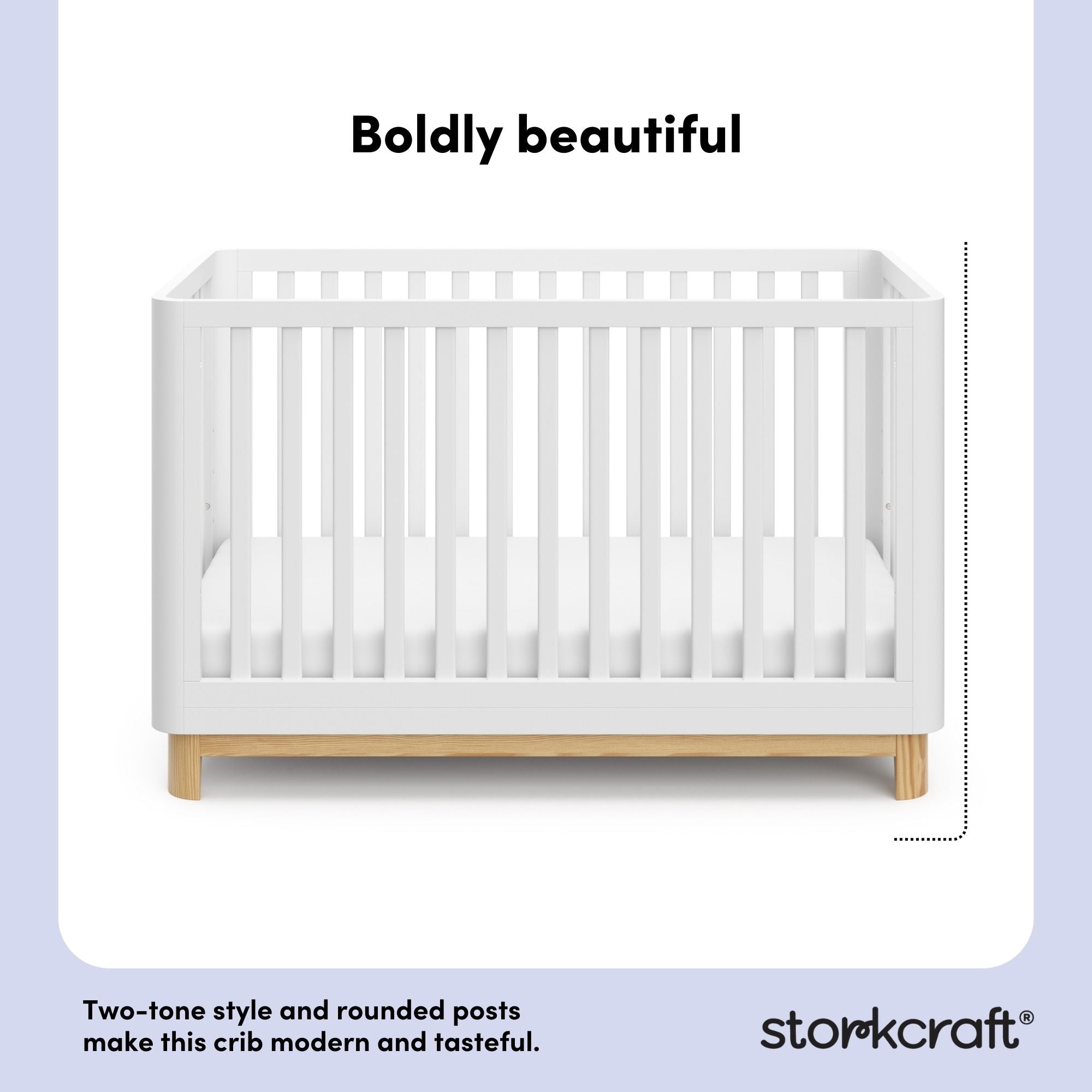 santos white with natural crib style callout