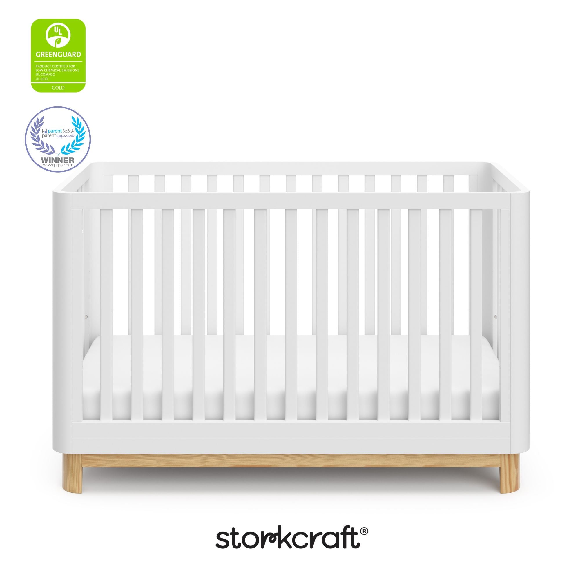 santos white with natural crib certifications callout