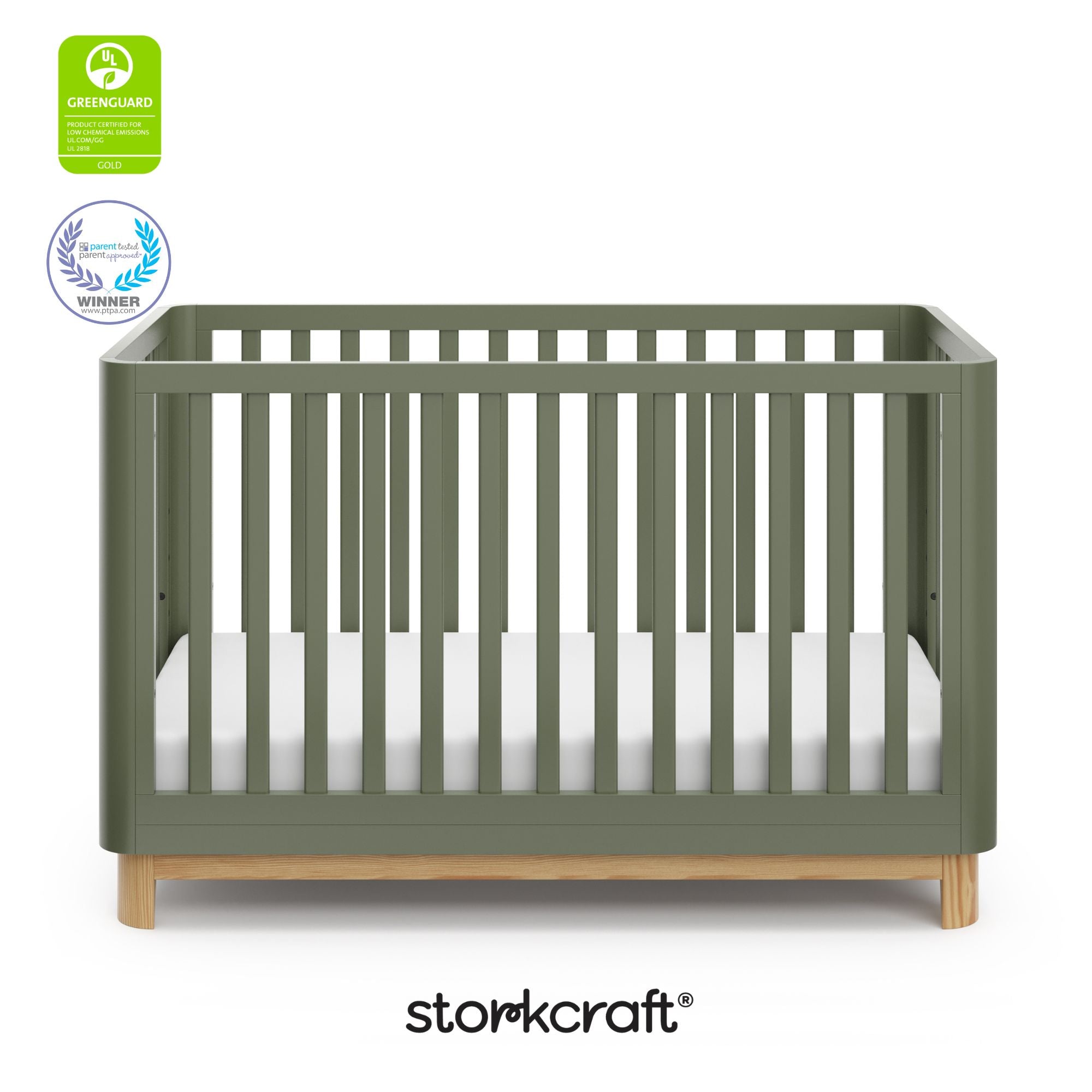 santos olive with natural crib certifications callout