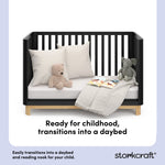santos black with natural crib daybed callout