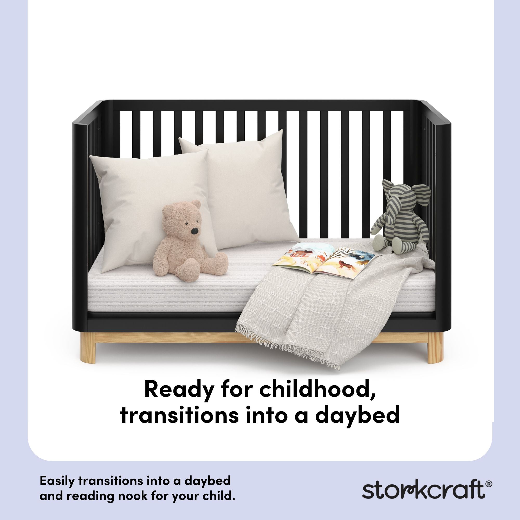 santos black with natural crib daybed callout