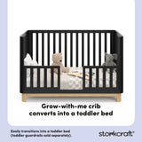 santos black with natural crib toddler bed callout