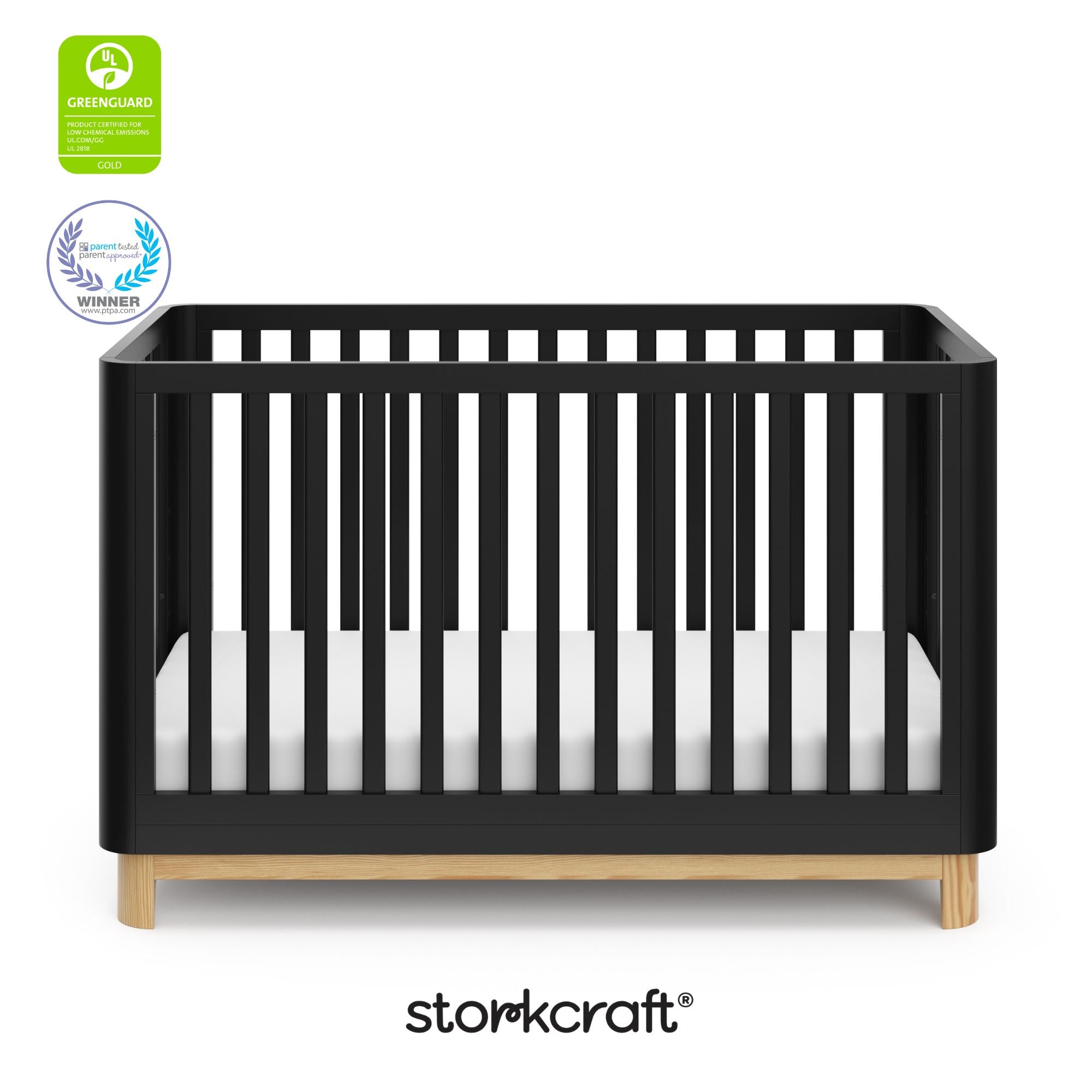 santos black with natural crib certifications callout