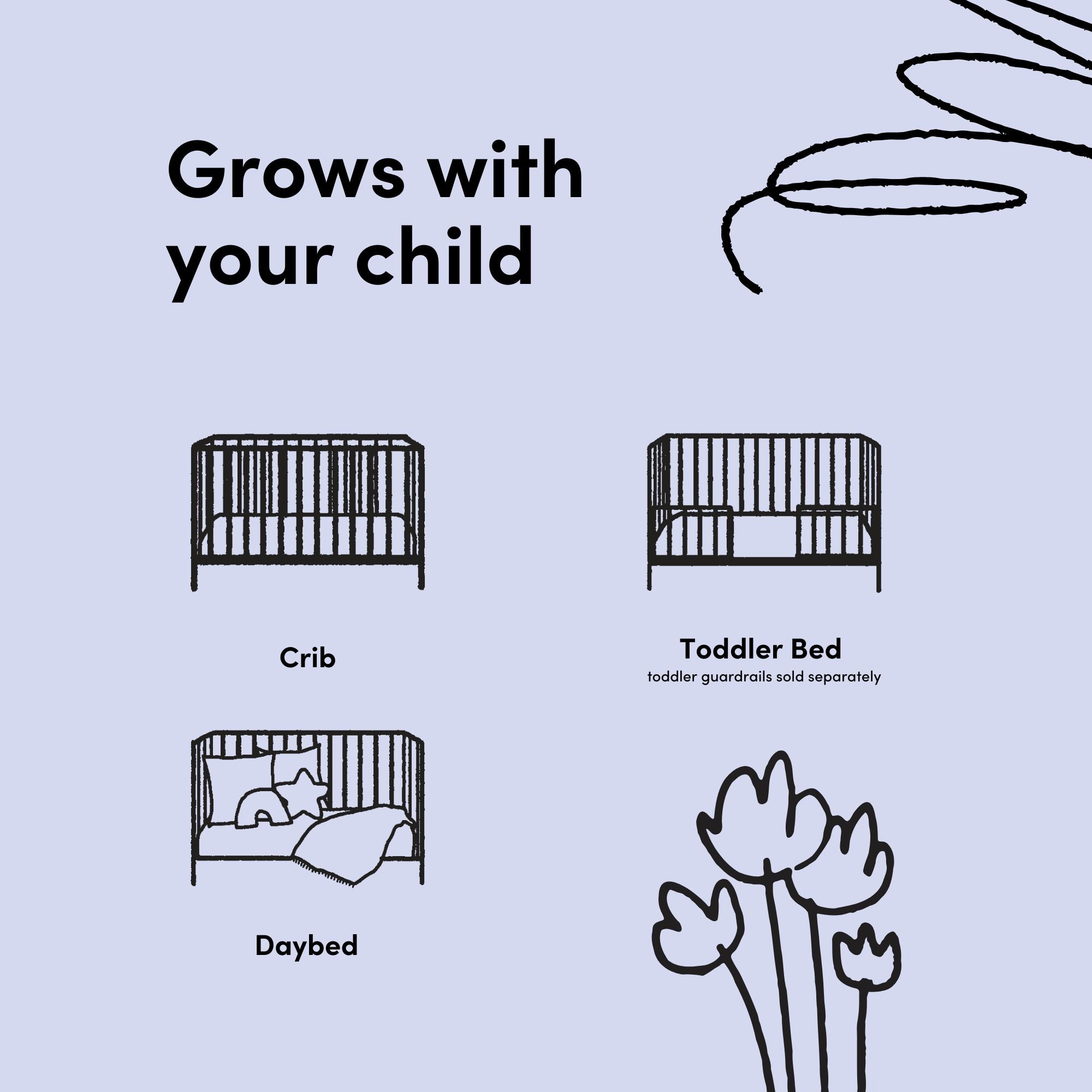 santos crib conversions black cartoon drawing