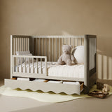 Storkcraft Casablanca 5-in-1 Convertible Crib in London Fog toddler bed lifestyle image
