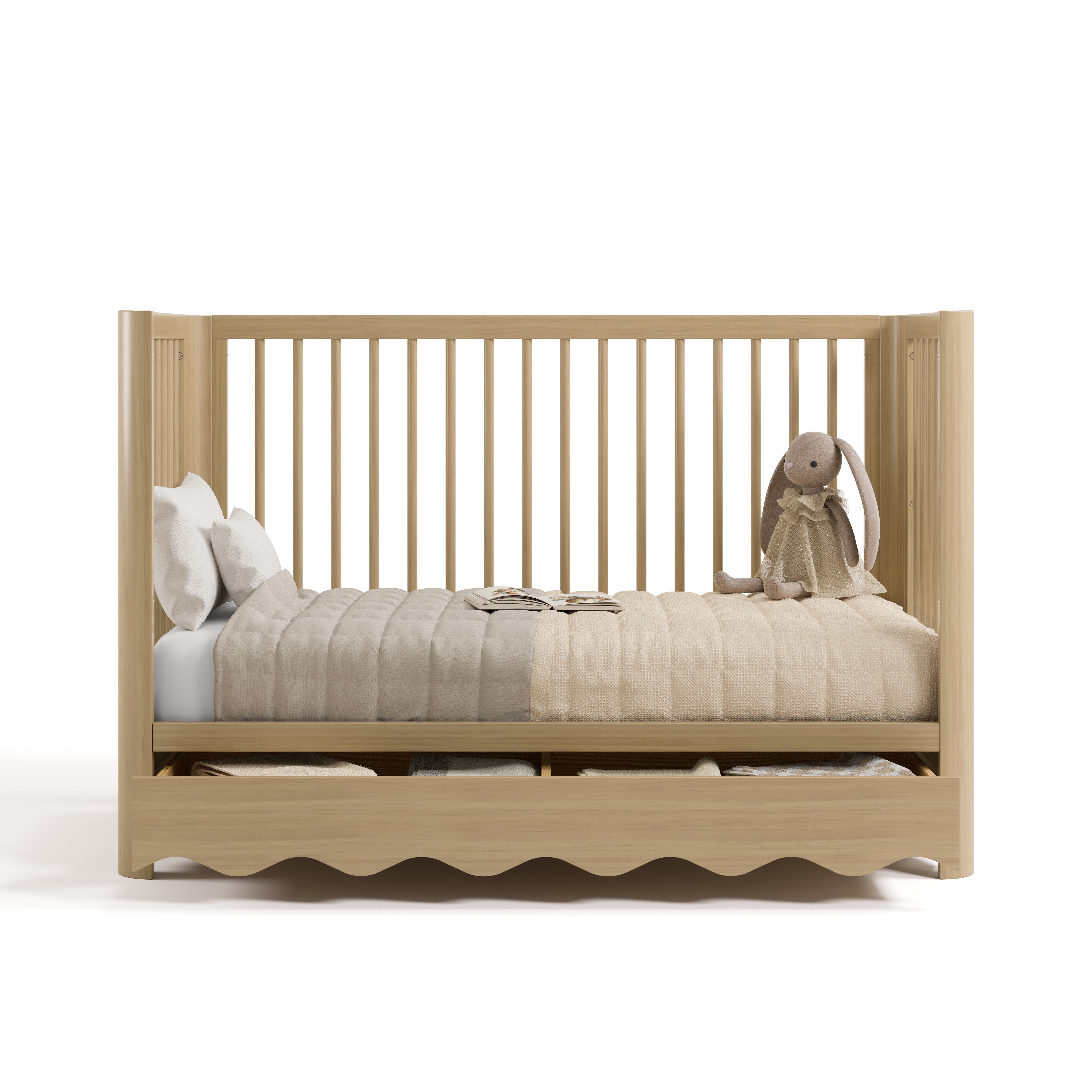 Casablanca driftwood crib with drawer converted to daybed