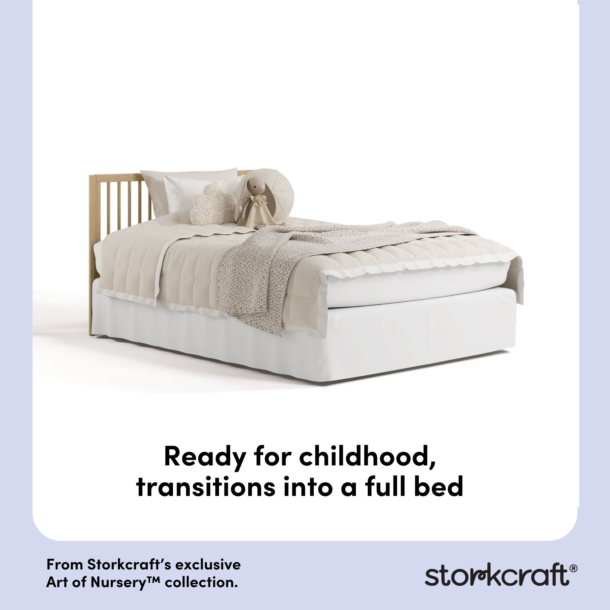 Casablanca driftwood crib with drawer full-size bed callout