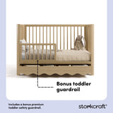 Casablanca driftwood crib in toddler bed conversion callout image