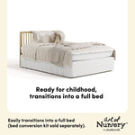 Casablanca driftwood crib with drawer full-size bed callout
