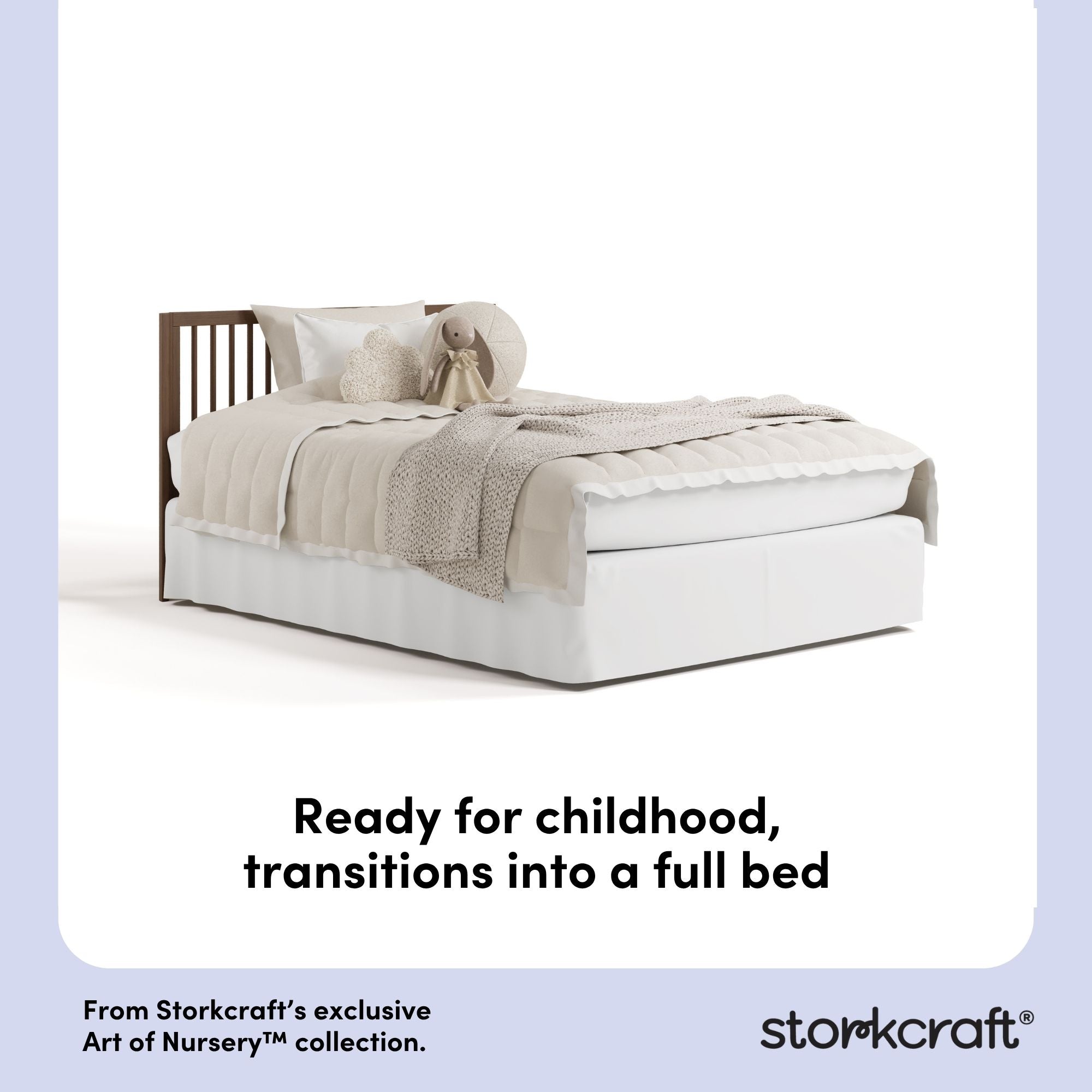 Casablanca hazelnut crib with drawer full-size bed callout