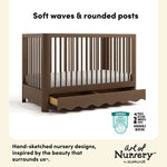 Casablanca hazelnut crib with drawer style callout