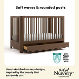 Casablanca hazelnut crib with drawer style callout