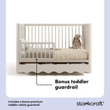Casablanca frosted oat crib in toddler bed conversion callout image