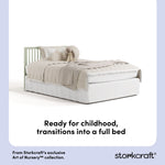 Casablanca sage crib with drawer full-size bed callout