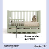 Casablanca sage crib in toddler bed conversion callout image