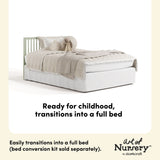 Casablanca sage crib with drawer full-size bed callout