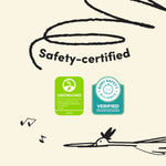 Storkcraft Casablanca 5-in-1 Convertible Crib in London Fog safety certifications callout image