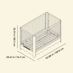Storkcraft Casablanca 5-in-1 Convertible Crib in London Fog dimensions image 