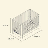 Casablanca crib drawing with dimensions