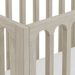 Storkcraft Sicily 3-in-1 Convertible Crib in London Fog detail close up 