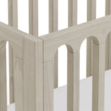 Storkcraft Sicily 3-in-1 Convertible Crib in London Fog detail close up 