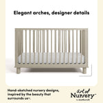 Storkcraft Sicily 3-in-1 Convertible Crib in London Fog callout Image