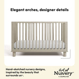 Storkcraft Sicily 3-in-1 Convertible Crib in London Fog callout Image