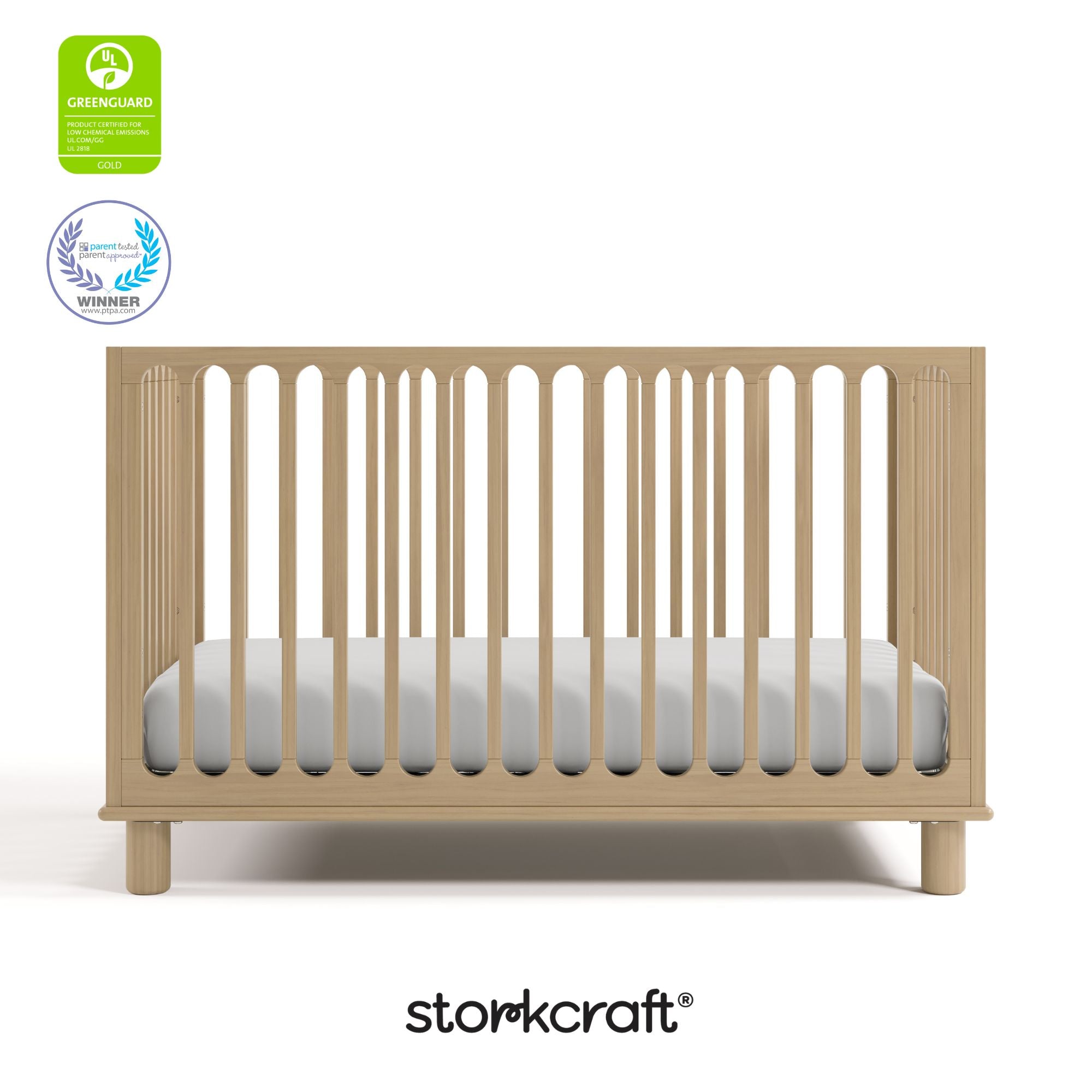 sicily driftwood crib with GGG and PTPA logo on top left