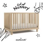 Sicily driftwood crib with black doodles overlaid on image